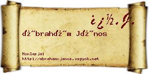 Ábrahám János névjegykártya