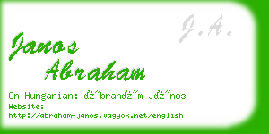 janos abraham business card